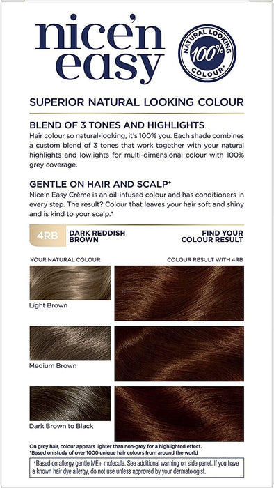 Clairol Nice n Easy Permanent Hair Dye, 4RB Dark Reddish Brown