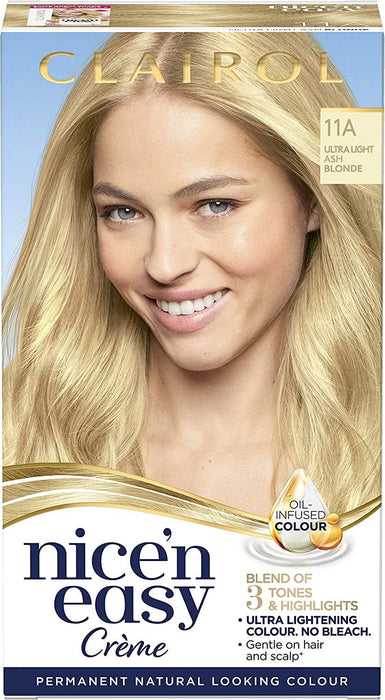 Clairol Nice n Easy Permanent Hair Dye Ultra Light Ash Blonde 11A