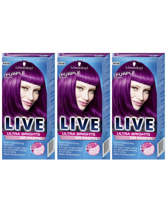 Schwarzkopf Live Ultra Brights Semi-Permanent Hair Dye - Full Range