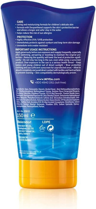 Nivea Sun Kids Swim SPF 50+ Water Resistant Sun Lotion For Sensitive Skin 150ml