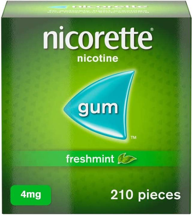 Nicorette Freshmint 4 mg Gum Nicotine 210 Pieces - Quit Smoking Aid