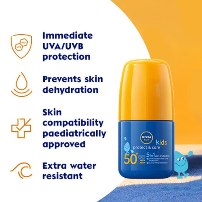 Nivea Sun Kids Protect & Play Roll-On Sunscreen SPF 50+ Lotion 50ml