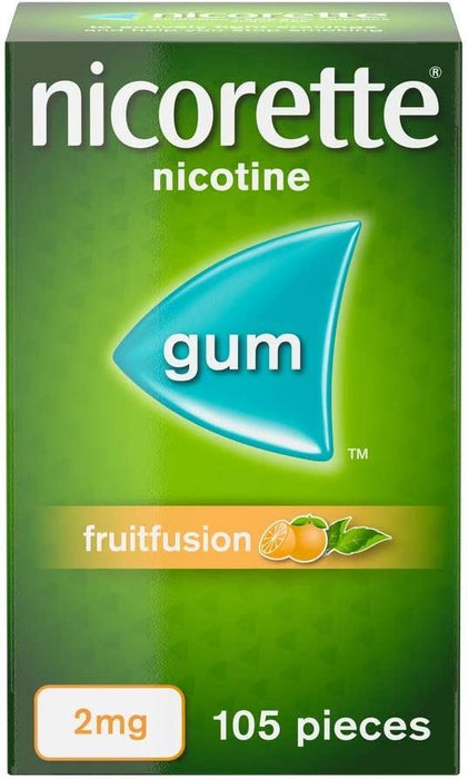 Nicorette Fruitfusion 2 mg Gum Nicotine 105-Pieces - Quit Smoking Aid