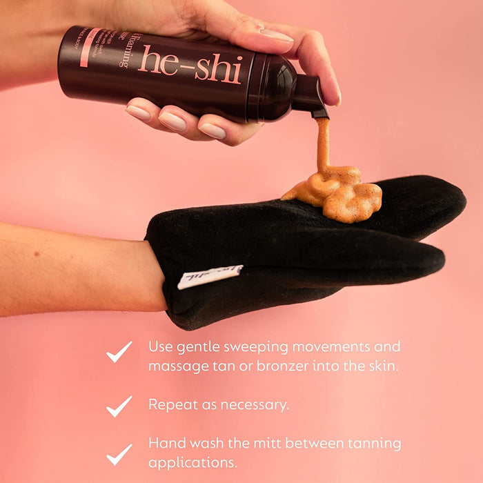 He-Shi Luxury Velvet Tanning Mitt Glove Double Side Tan Applicator