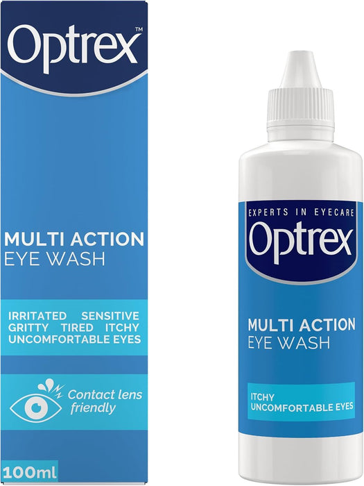 3x Optrex Multi Action Eye Wash Flexiseal Eye Bath Prevents Leakage 100ml