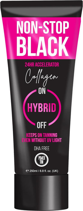 Power Tan Non-Stop Black Hybrid Collagen Accelerator Tanning Lotion - 250ml