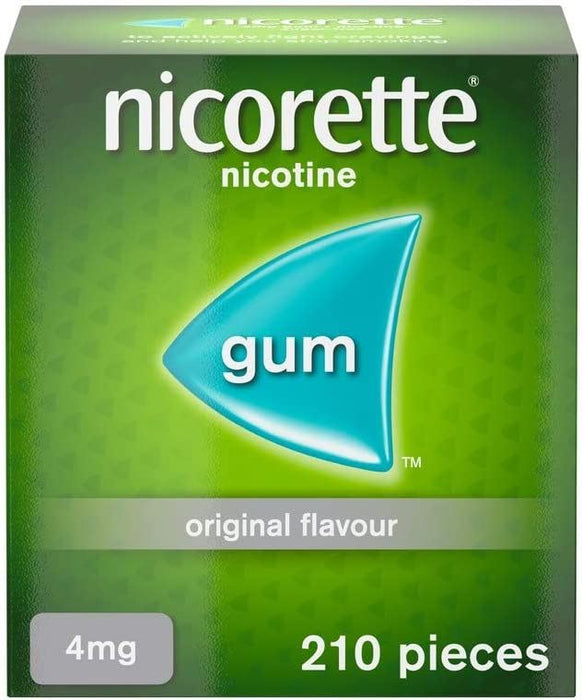 Nicorette Original 4mg Gum Nicotine 210 Pieces - Stop Smoking Aid