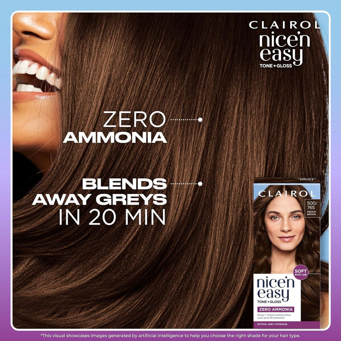 Clairol Nice’n Easy Tone + Gloss 537/78 Medium Golden Brown Hair Colour & Gloss