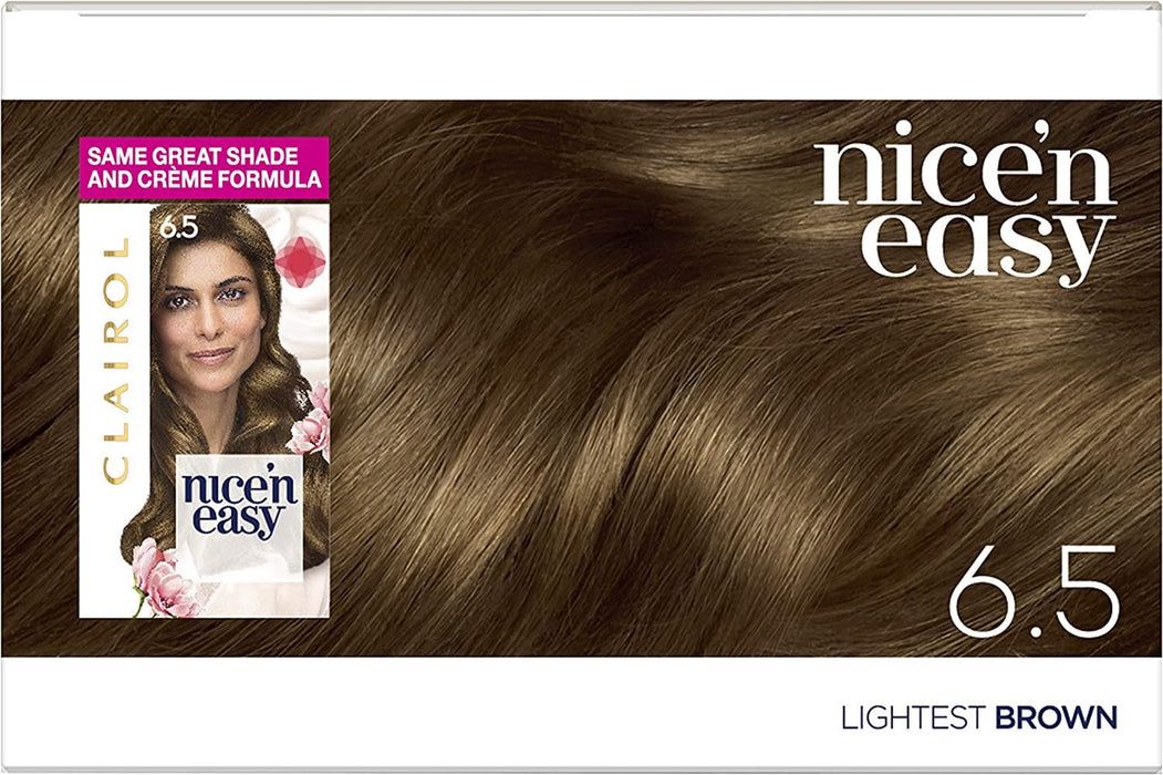 Clairol Nice n Easy Permanent Hair Dye Lightest Brown 6.5