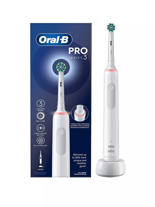 Oral-B Pro 3 Cross Action 3000 Electric Toothbrush - White