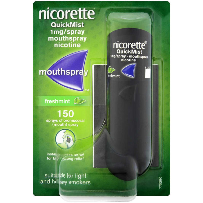 Nicorette QuickMist 1mg Nicotine Mouth Spray Freshmint Single 150 Sprays
