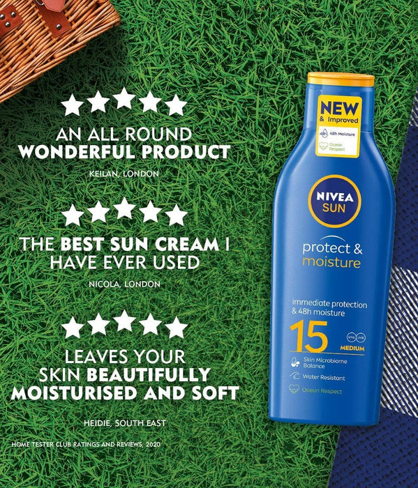 NIVEA SUN Protect & Moisture Sun Lotion SPF 15 Water Resistant - 200ml