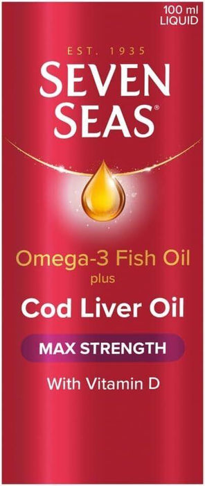 Seven Seas Omega-3 Fish Oil Plus Cod Liver Oil Max Strength 100ml