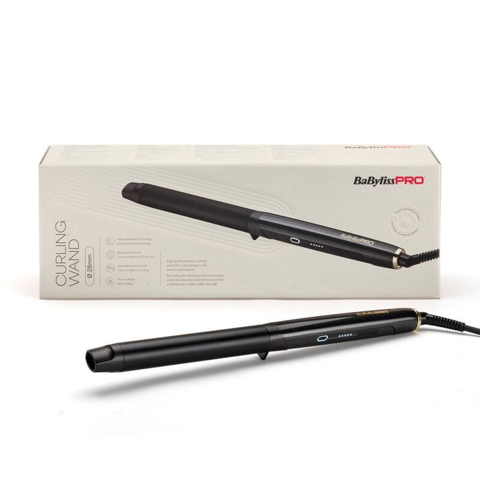 BaByliss PRO 28mm Curling Wand Fast Heat Salon Curling Tool - Muti Voltage