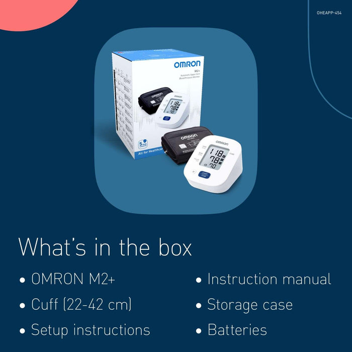 Omron M2 Plus Upper Arm Blood Pressure Monitor - Wide 22–42 cm Cuff & Intellisense