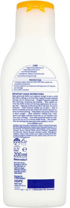 Nivea Sun Kids Protect & Sensitive Sun Lotion SPF50 Water Resistant - 200ml