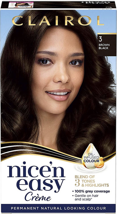 Clairol Nice n Easy Permanent Hair Dye - 3 Brown Black 177ml