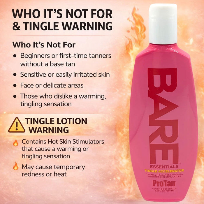 Pro Tan Bare Essentials Tingle Accelerator Heat Intensifier Tanning Lotion - 236ml