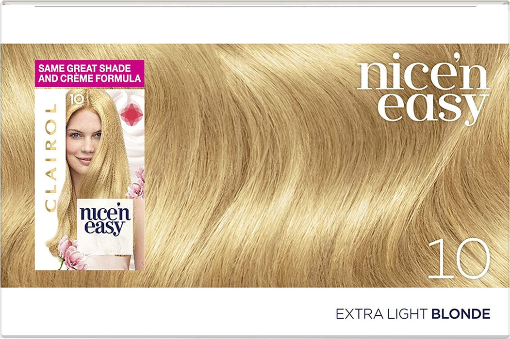 Clairol Nice n Easy Permanent Hair Dye Extra Light Blonde 10