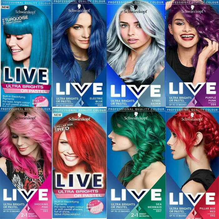 Schwarzkopf Live Ultra Brights Semi-Permanent Hair Dye - Full Range