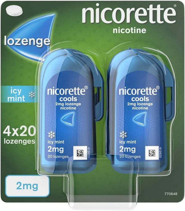 Nicorette Cools 2 mg Lozenge 4x20 Icy Mint Nicotine Lozenges - Stop Smoking Aid