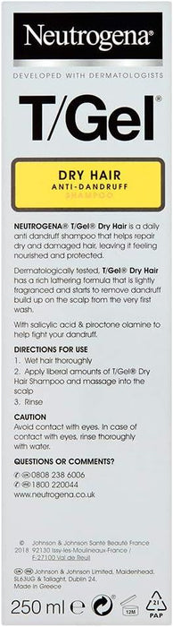 Neutrogena T/Gel Therapeautic Dandruff Shampoo For Dry Hair 250ml x 3