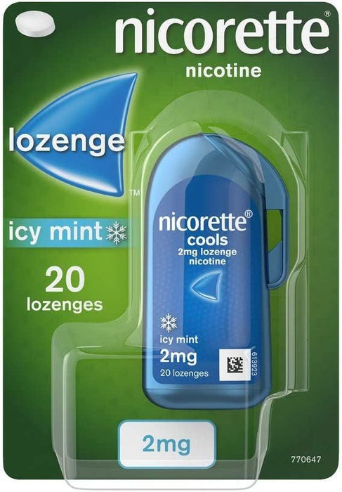 Nicorette Cool Icy Mint 2mg Nicotine Lozenges - Pack of 20 - Quit Smoking Aid