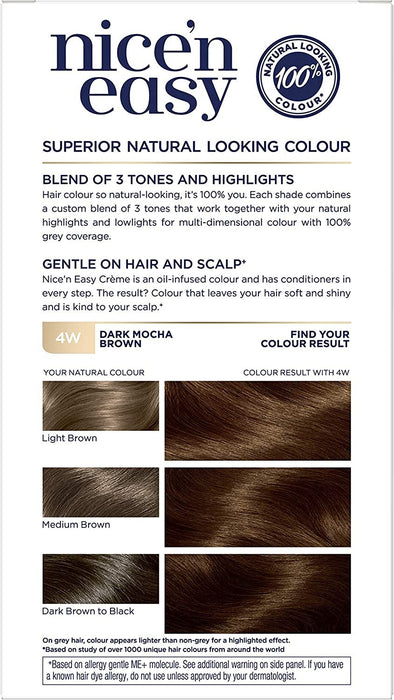 Clairol Nice n Easy Hair Colour Dye - 4W Dark Mocha Brown