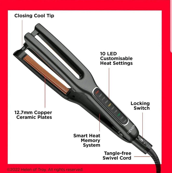 Revlon RVST2204 Hair Straightener Copper Ceramic Dual Plate Heat up to 235°C