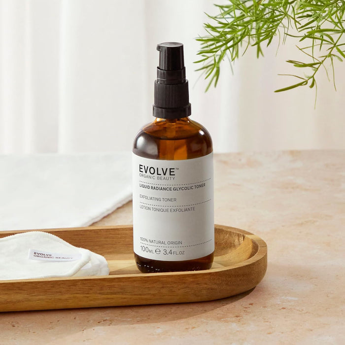 Evolve Beauty Organic Liquid Radiance Glycolic Toner Exfoliating Hydrator 100ml
