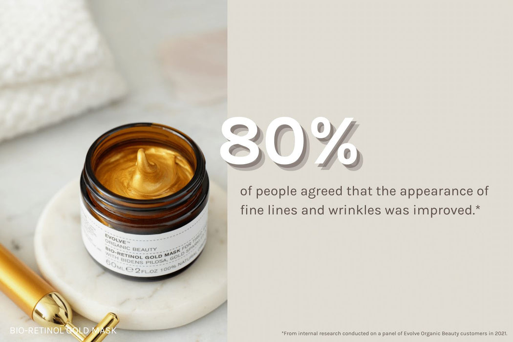 Evolve Beauty Gold Facial Mask Bio Retinol Anti Ageing Nourish Firming 60/120ml