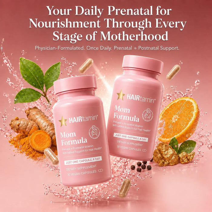 HAIRtamin MOM 30 Vegan Capsules Prenatal Hair Vitamins Biotin Nutrient Support Plus
