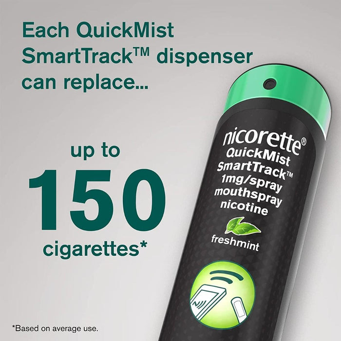 Nicorette QuickMist SmartTrack 1mg Mouth Spray Nicotine Freshmint 150 Sprays