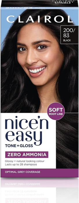 Clairol Nice’n Easy Tone + Gloss Black 200/83 Hair Colour & Shine Treatment