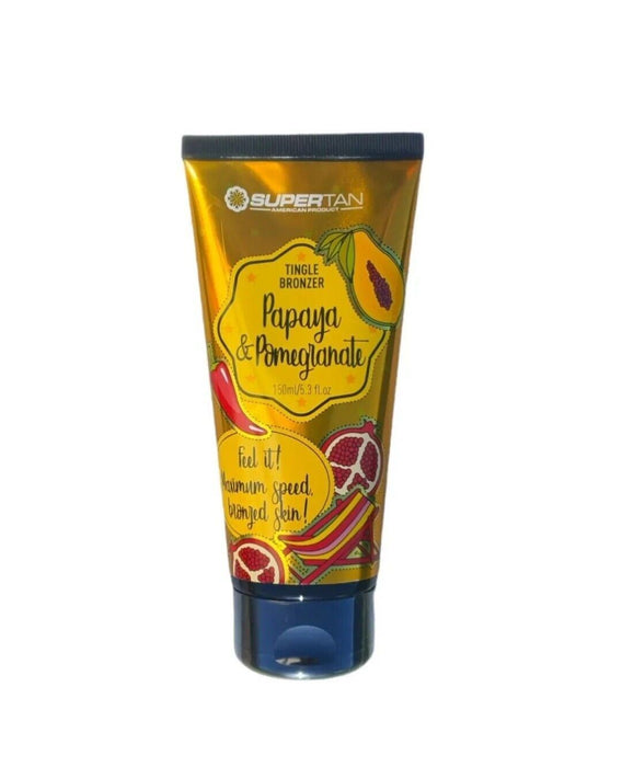 SuperTan Papaya & Pomegranate Tanning Lotion Tingle & Bronzer Formula