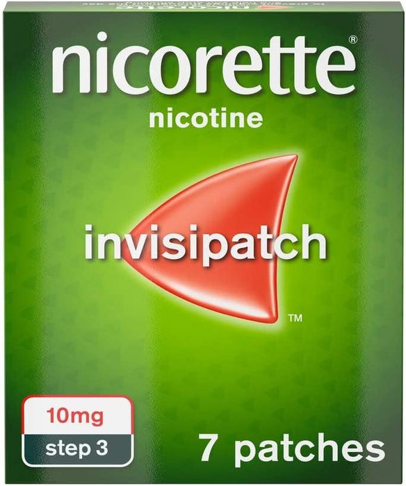 Nicorette Step 3 Invisi 10mg Patch 7 Nicotine Patches - Stop Smoking Aid