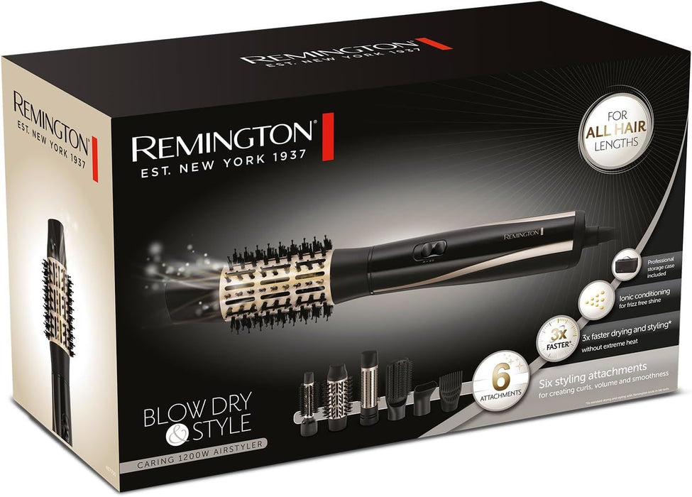 Remington Blow Dryer Adjustable Speed Setting Soft Bristle Brush Salon Airstyler