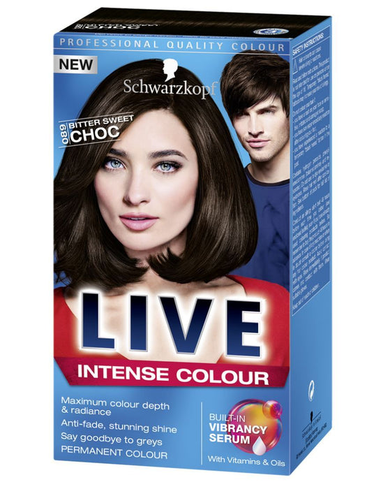 Schwarzkopf LIVE Intense 089 Bitter Sweet Chocolate Permanent Hair Colour Dye x1