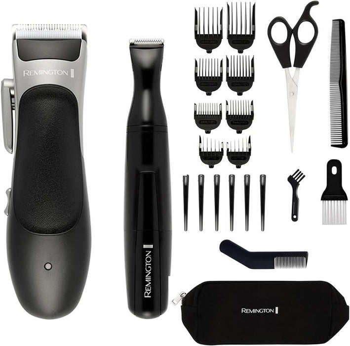 Remington HC367 Stylists Hair Clipper Self Sharpening Blade 25 Piece Shaving Set