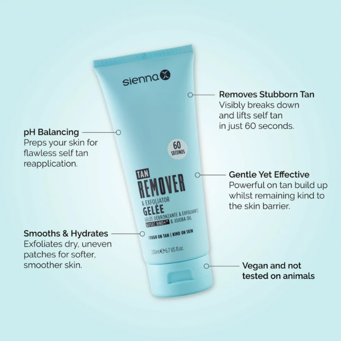 Sienna X Tan Remover & Exfoliator Gentle Exfoliating Gel for Self-Tan Removal 200ml
