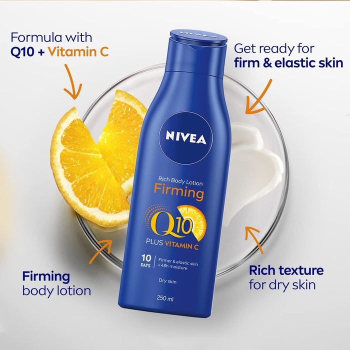 Nivea Q10 Plus Rich Firming 48hr Body Moisturiser Lotion Vitamin C - 250ml