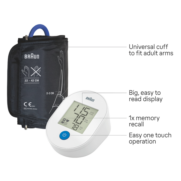 Braun ExactFit 1E BP Monitor – Easy One-Touch Upper Arm Blood Pressure Device