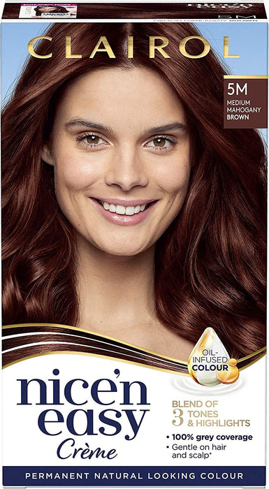 Clairol Nice n Easy Permanent Hair Dye Medium Mahogany Brown 5M