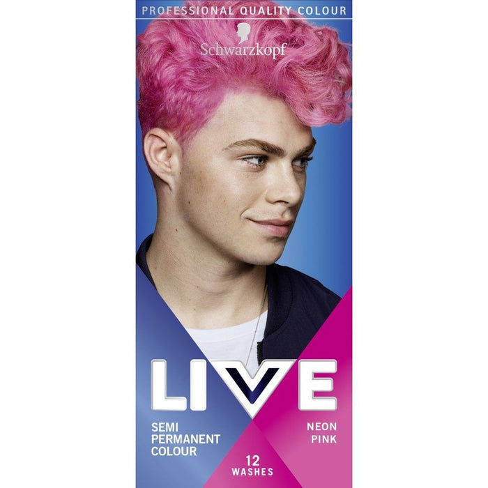 Schwarzkopf LIVE UB Mens Hair Colour Dye Neon Pink 093 - Pack of 3