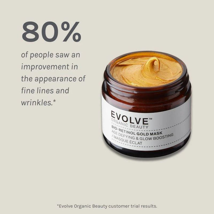 Evolve Beauty Organic Bio-Retinol Gold Mask – Spa Size 120ml for Radiant Skin