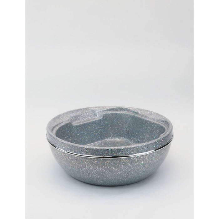 Belava Glitter Pedicure Bowl Silver with Tub & 20 Liners – Salon Foot Spa Bowl