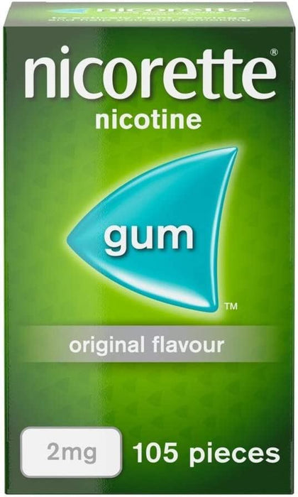Nicorette Original 2 mg Gum Nicotine 105 Pieces - Quit Smoking Aid