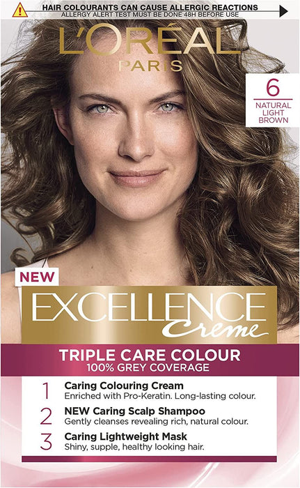L'Oreal Excellence CremePermanent Hair Colour Dye - 6 Light Brown