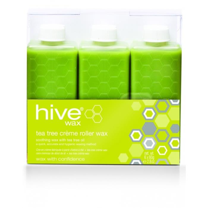 Hive Of Beauty 80g Tea Trea Creme Roller Wax Catridges - 6 Pack