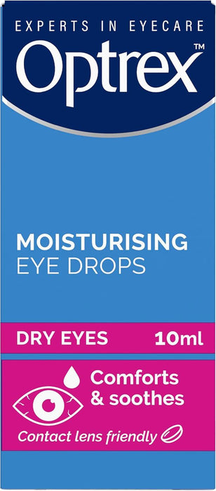 Optrex Moisturising Dry Eye Drops Soothe Hydrate & Relieve Irritated Eyes 10ml x 3